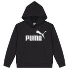 Girls Black Logo Hooded Top, 1, hi-res