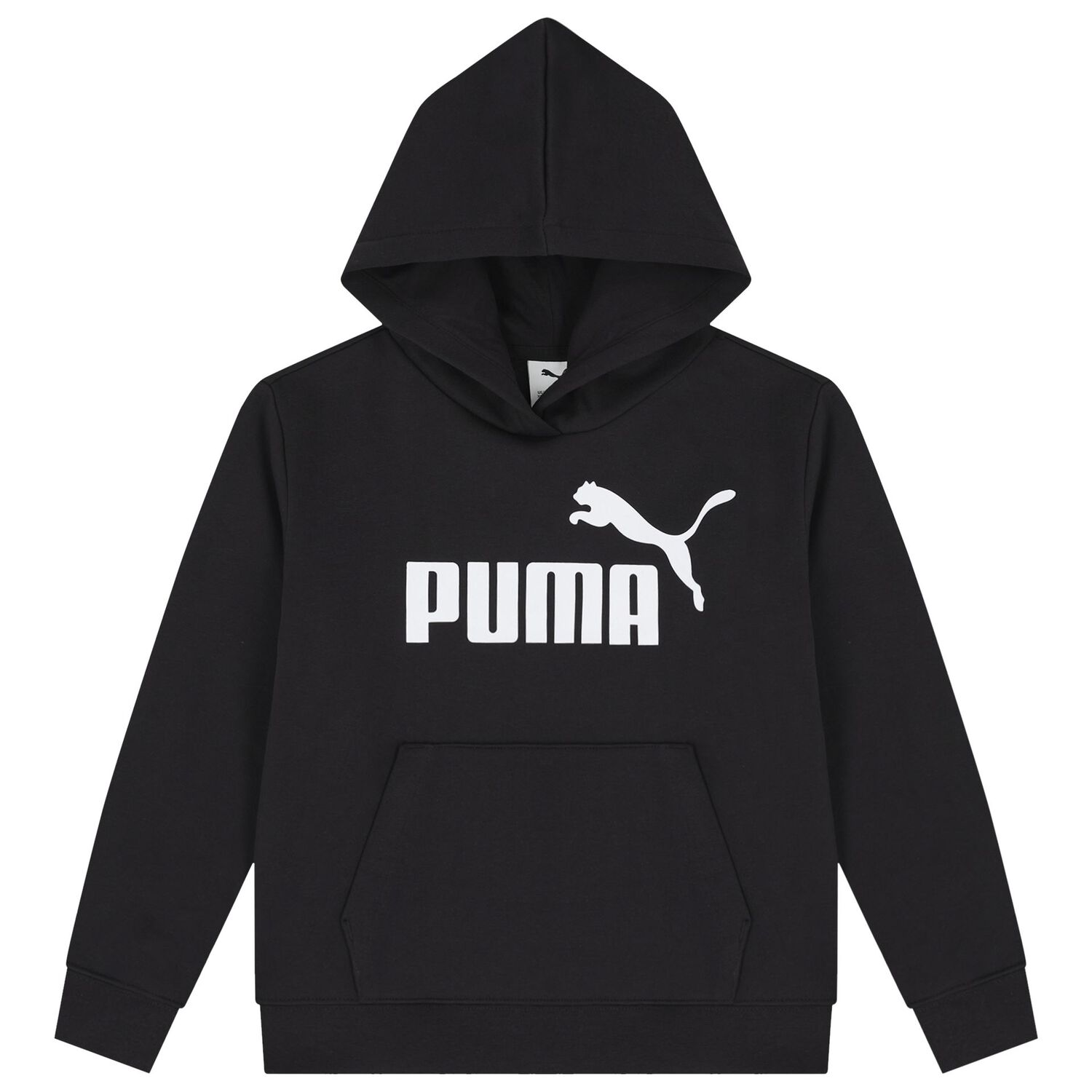 Girls Black Logo Hooded Top, 1, hi-res