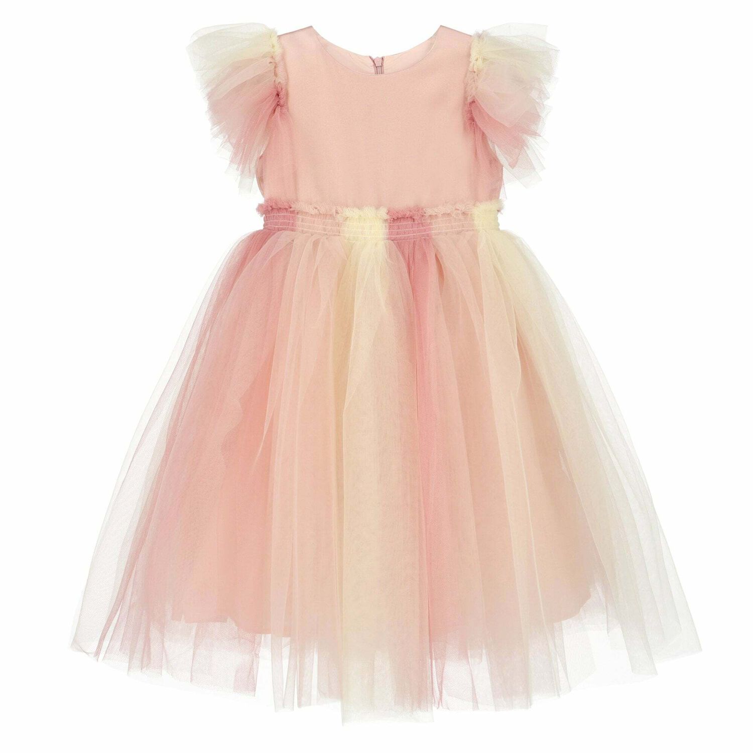 Girls Pink Ombre Tulle Dress, 1, hi-res