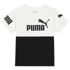 Boys White & Black Logo T-Shirt, 1, hi-res