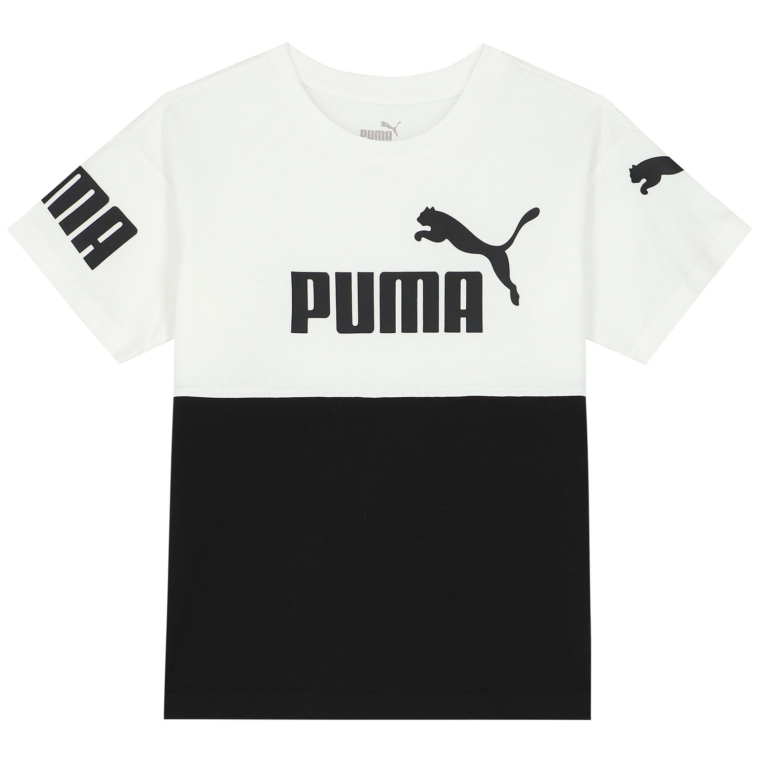 Boys White & Black Logo T-Shirt, 1, hi-res
