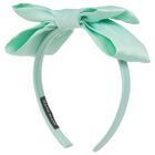 Girls Mint Green Bow Headband, 2, hi-res