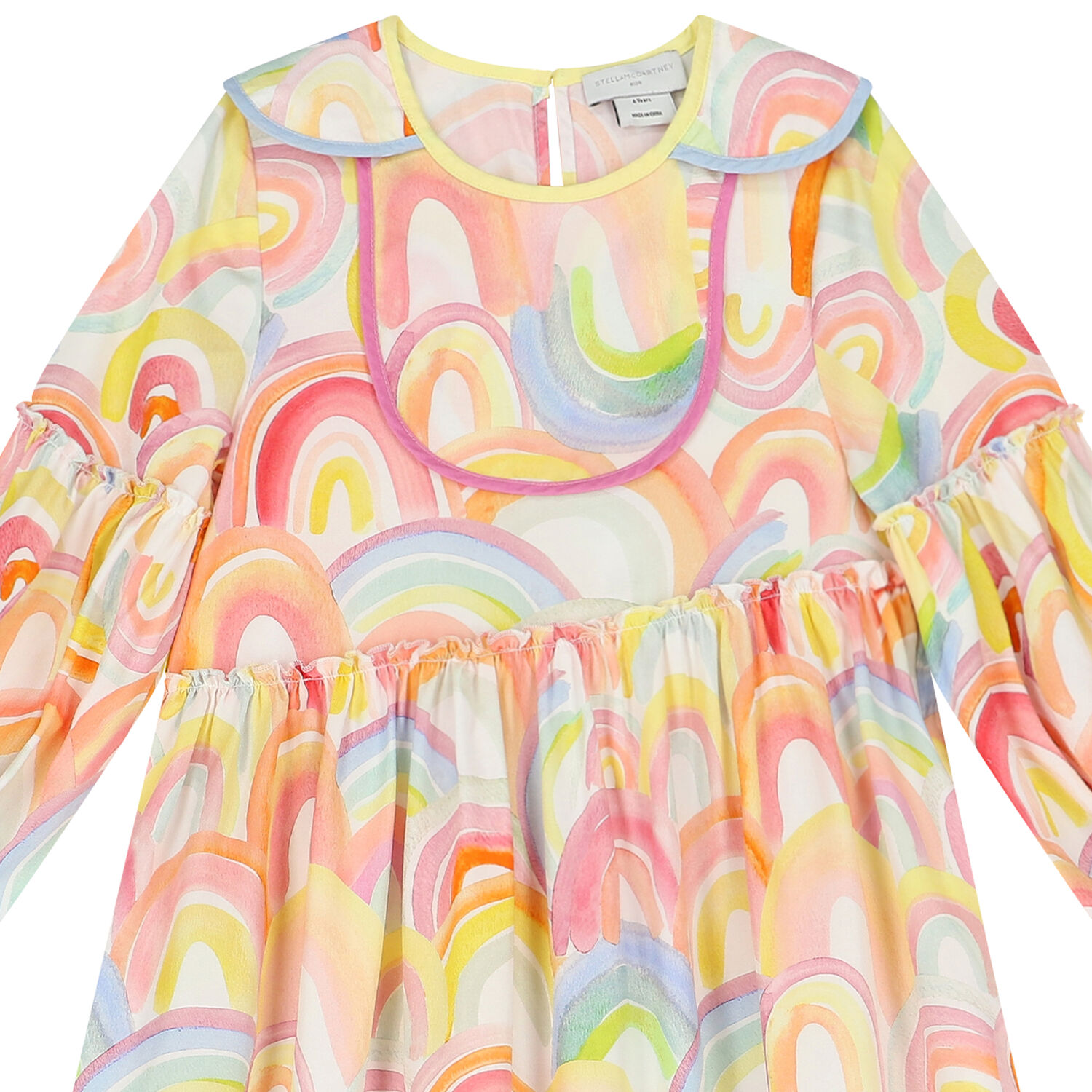 Girls Rainbow Long Sleeve Dress, 1, hi-res image number null