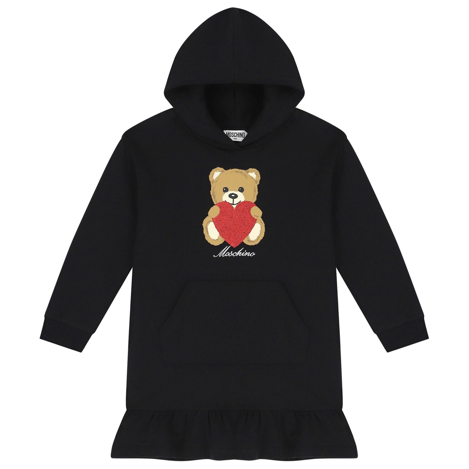 Girls Black Teddy Bear Logo Dress, 1, hi-res image number null
