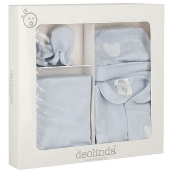 Baby Boys Blue Teddy Bear Babygrow Gift Set