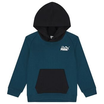 Boys Black & Blue Logo Hooded Top