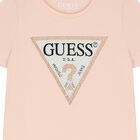 Girls Pink Diamante Logo T-Shirt, 7, hi-res