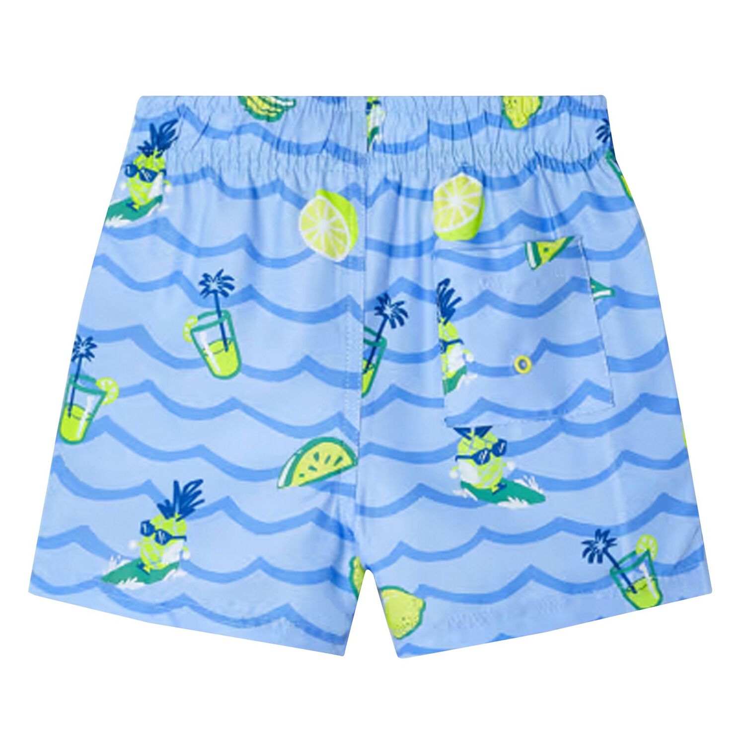 Boys Blue Lemonade Swim Shorts, 1, hi-res