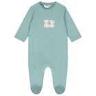 Baby Boys White & Green Teddy Bear Babygrows ( 2-Pack ), 2, hi-res