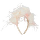 Girls Ivory Floral & Feather Headband, 1, hi-res