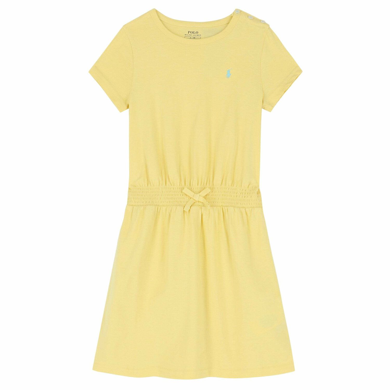 Girls Yellow Logo Dress, 1, hi-res