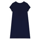 Older Girls Navy Bear Dress, 1, hi-res