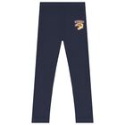 Girls Navy Blue Leggings, 2, hi-res