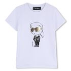 Girls Mini Me White Ikonik T-Shirt, 2, hi-res