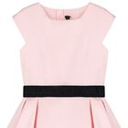 Girls Pink Satin Logo Dress, 1, hi-res