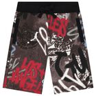 Boys Black Logo Shorts, 1, hi-res