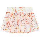 Girls White Ribbon Skirt, 1, hi-res