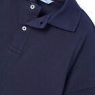 Boys Navy Cotton Polo Shirt, 4, hi-res