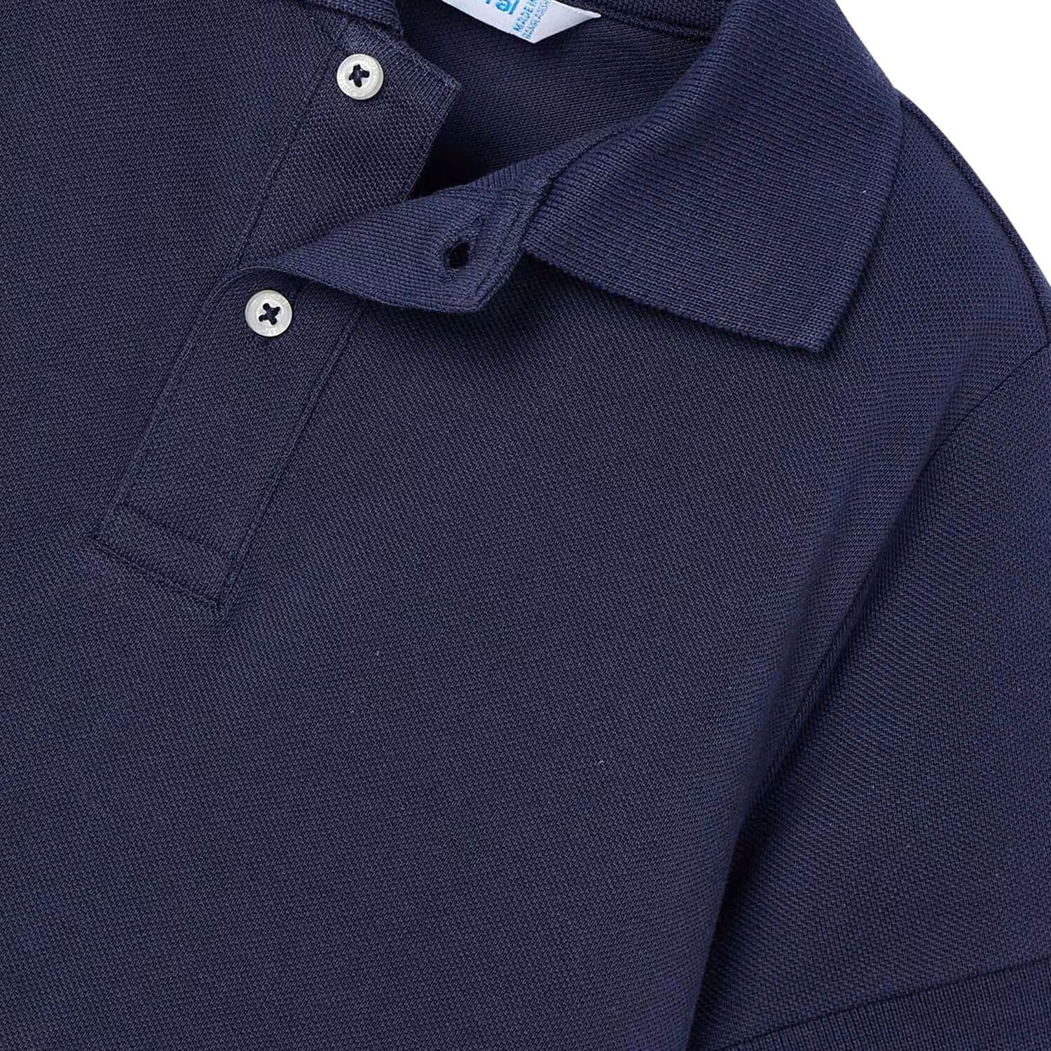 Boys Navy Cotton Polo Shirt, 4, hi-res image number null