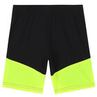 Boys Black Logo Woven Shorts, 1, hi-res
