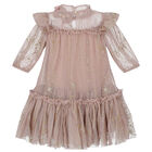 Girls Pink Star Tulle Dress, 1, hi-res