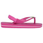 Girls Pink Logo Flip Flops, 4, hi-res