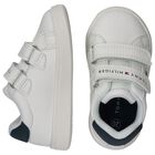Boys White Logo Trainers, 1, hi-res