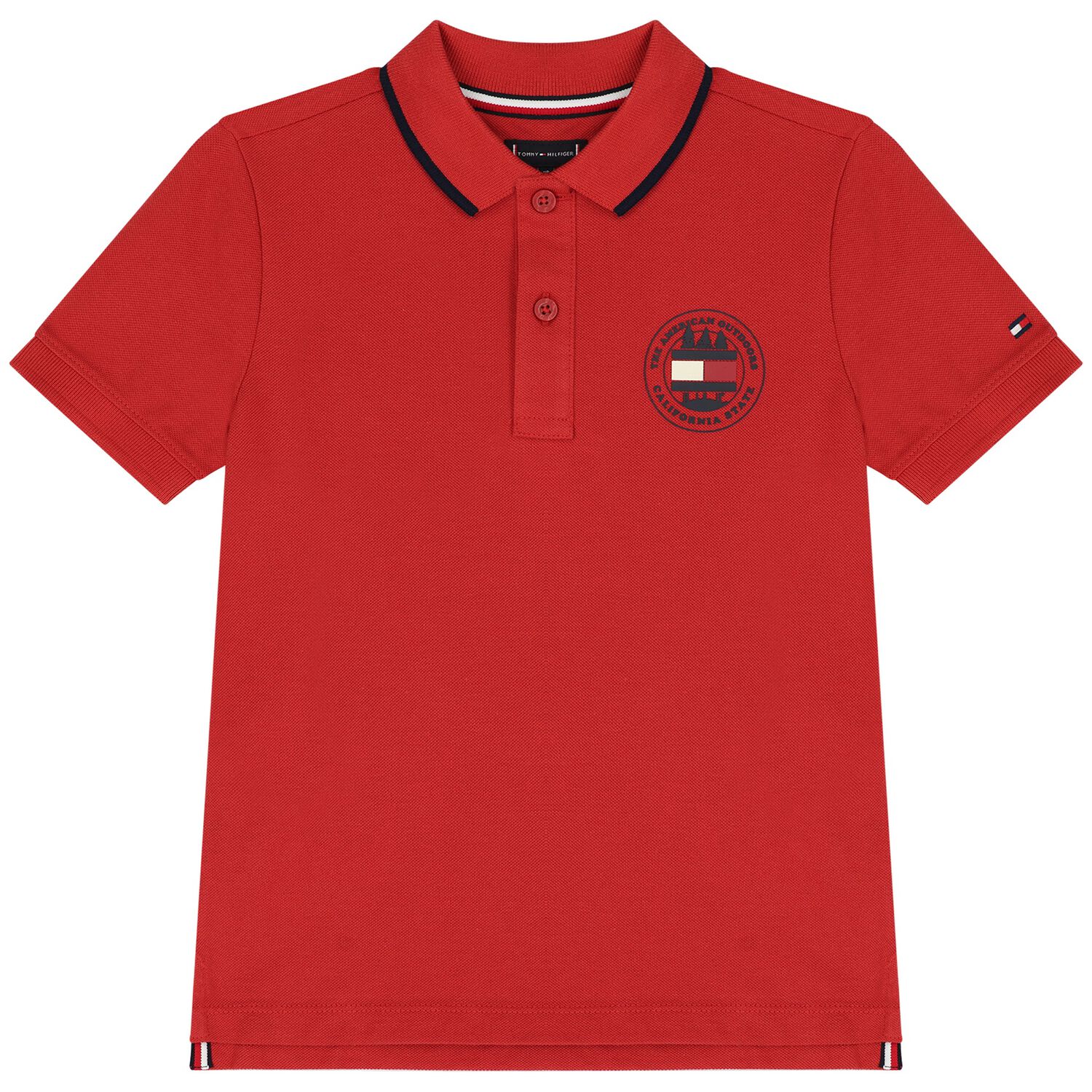 Boys Red Logo Polo Shirt, 2, hi-res
