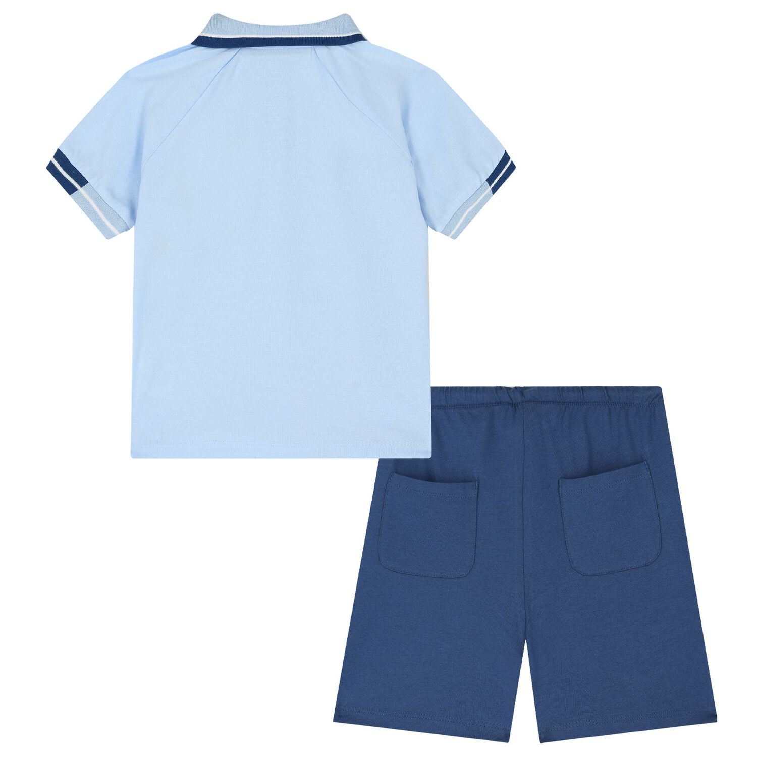 Boys Blue Logo Shorts Set, 1, hi-res