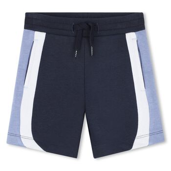 Younger Boys Navy Blue Striped Shorts
