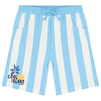 Boys Blue & White Striped Shorts