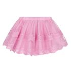 Younger Girls White & Pink Tulle Skirt Set, 1, hi-res