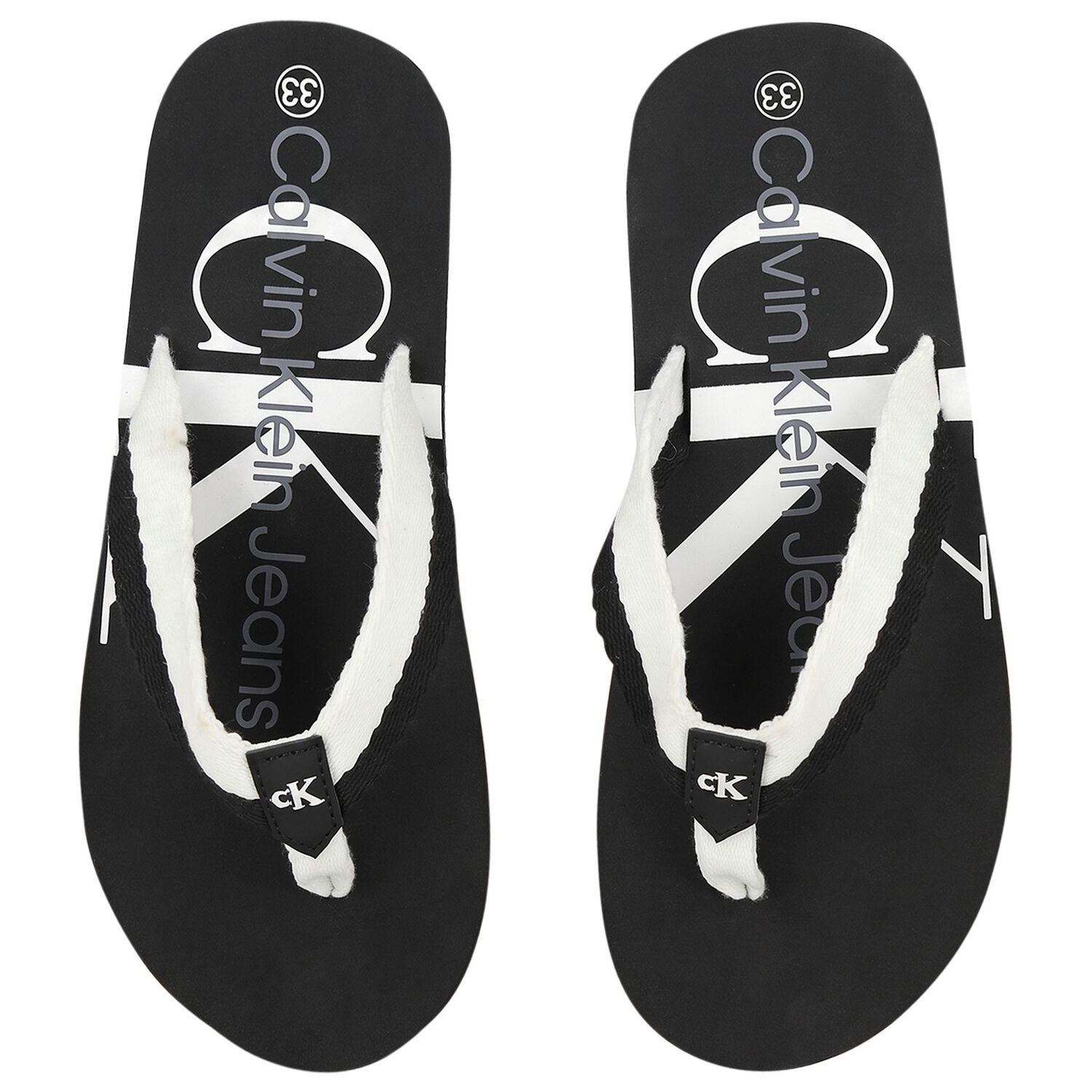 Black Logo Flip Flops, 1, hi-res