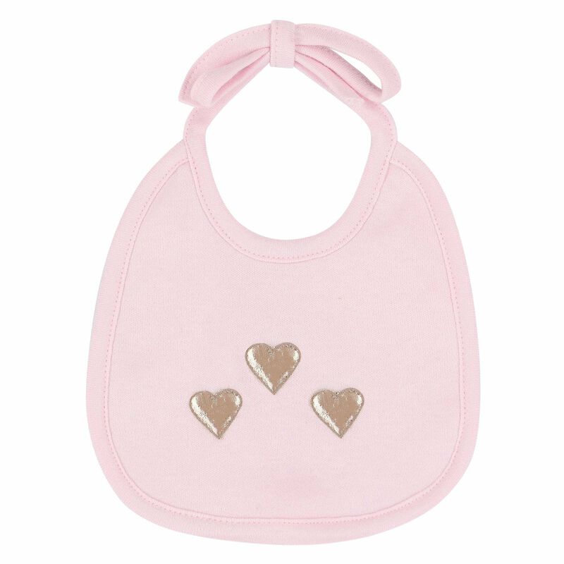 Baby Girls Pink Heart Bib, 1, hi-res image number null