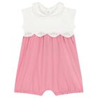Baby Girls White & Pink Rompers ( 2-Pack ), 3, hi-res
