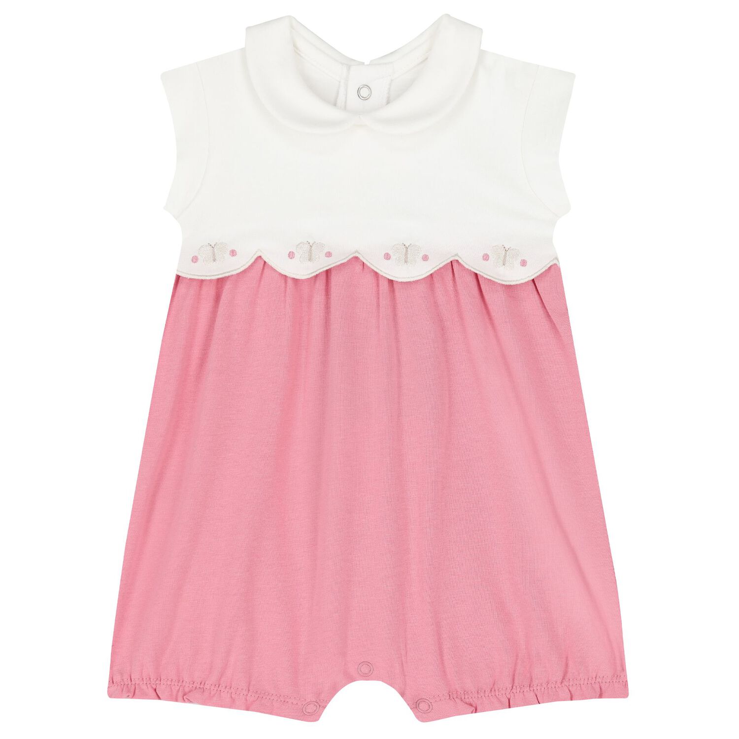 Baby Girls White & Pink Rompers ( 2-Pack ), 3, hi-res