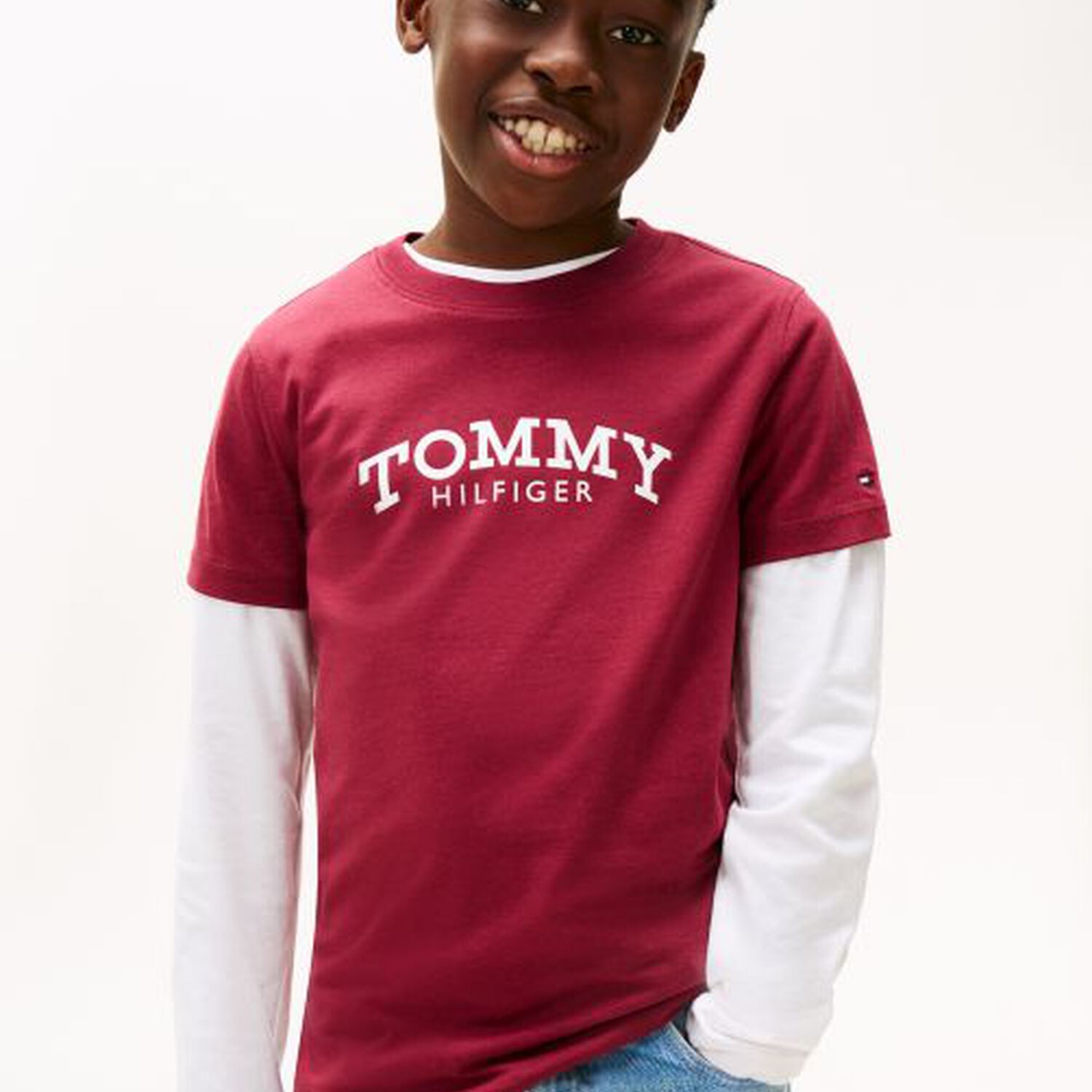 Boys Red Logo T-Shirt, 3, hi-res