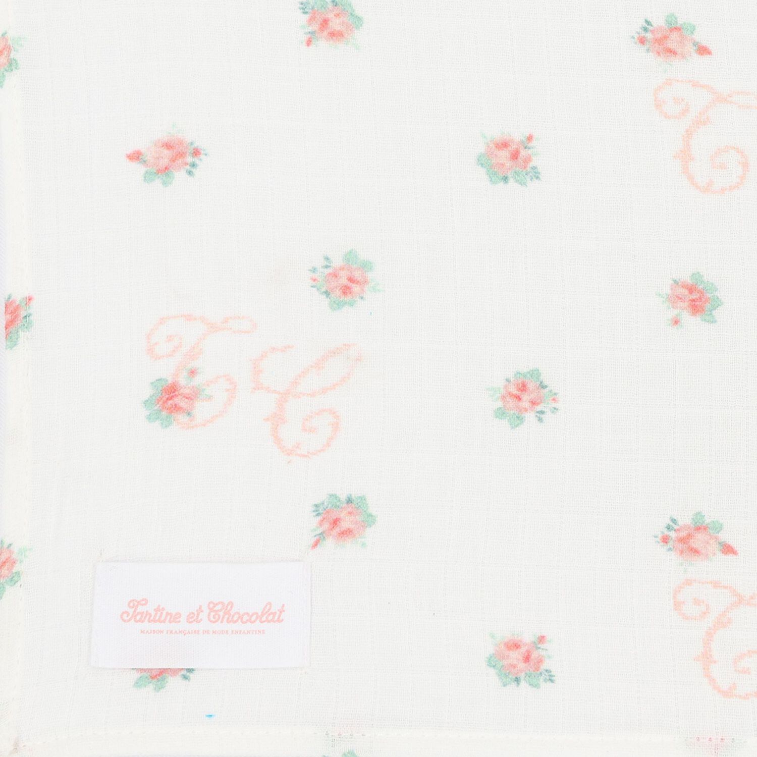 Baby Girls Ivory Logo Floral Muslin, 1, hi-res