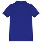 Boys Blue Logo Polo Shirt, 1, hi-res
