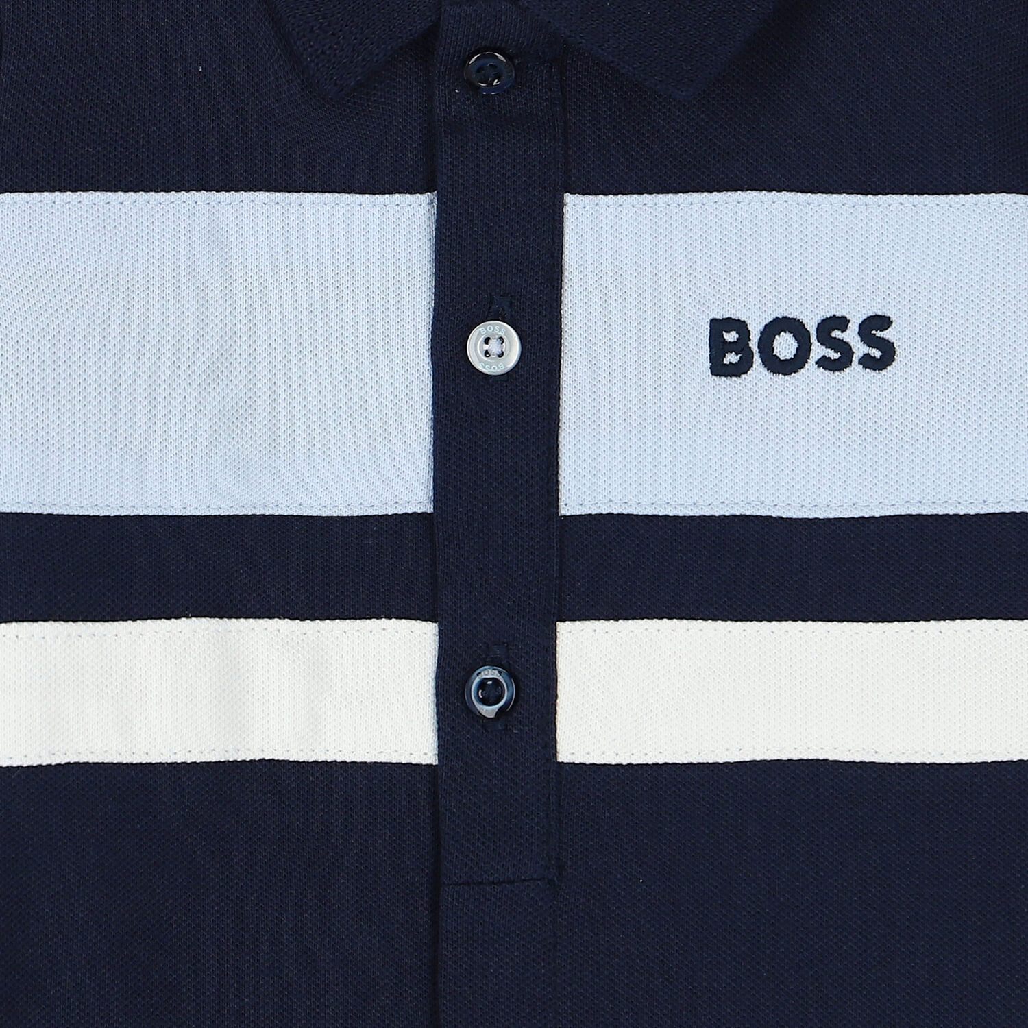 Baby Boys Navy Blue Logo Polo Romper, 1, hi-res