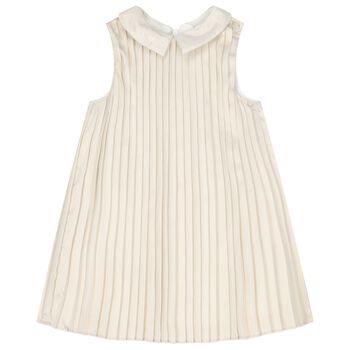 Younger Girls Gold Pleated Dress