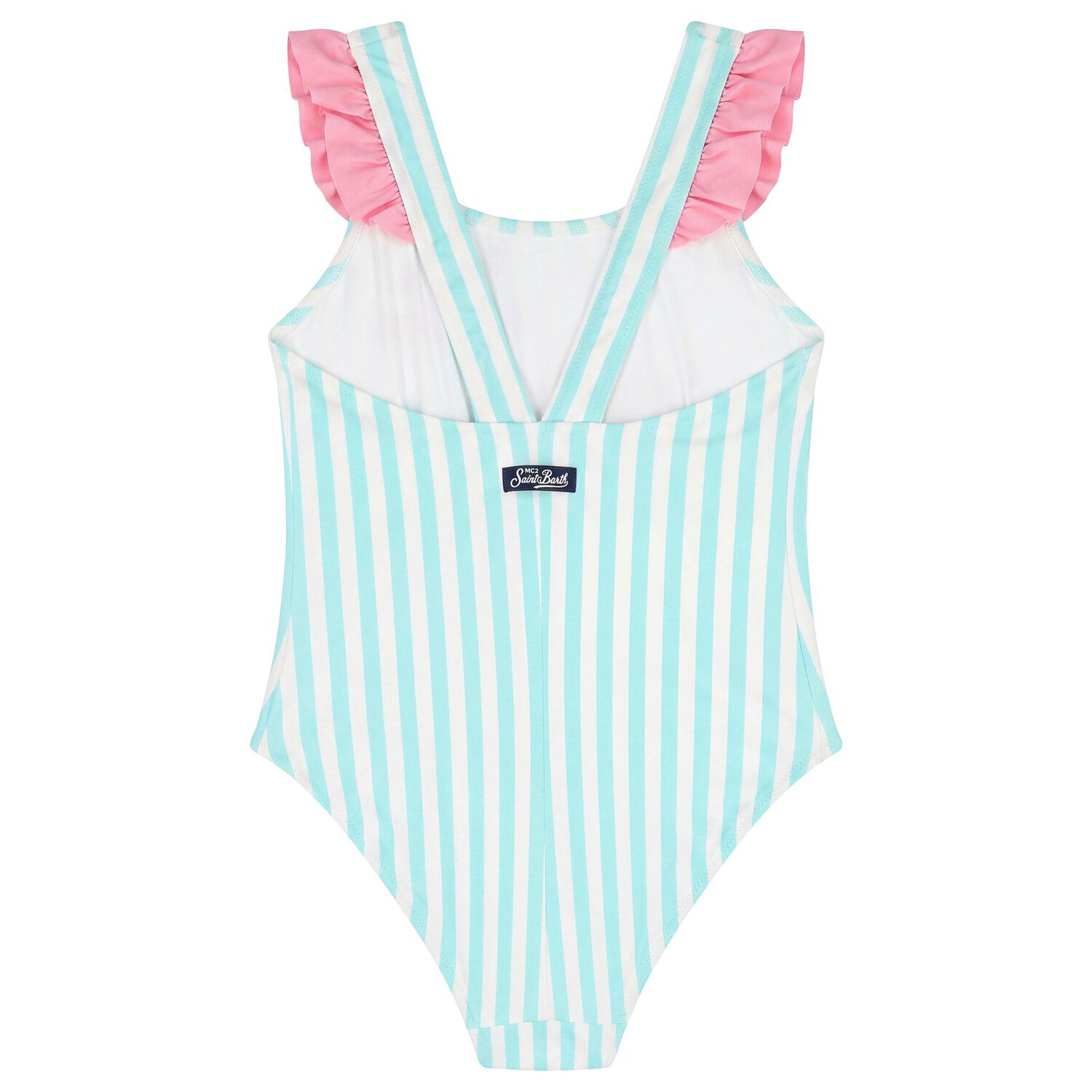 Girls Green & White Minnie Mouse Disney Swimsuit, 1, hi-res