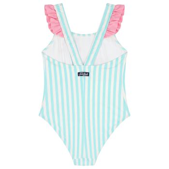 Girls Green & White Minnie Mouse Disney Swimsuit