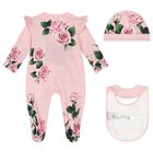 Baby Girls Pink Rose Babygrow Gift Set, 1, hi-res