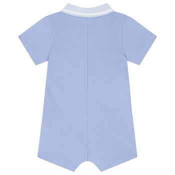 Baby Boys Blue Logo Romper