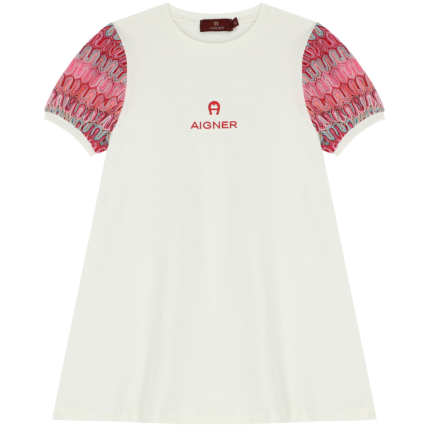 Girls Ivory Logo Dress, 1, hi-res