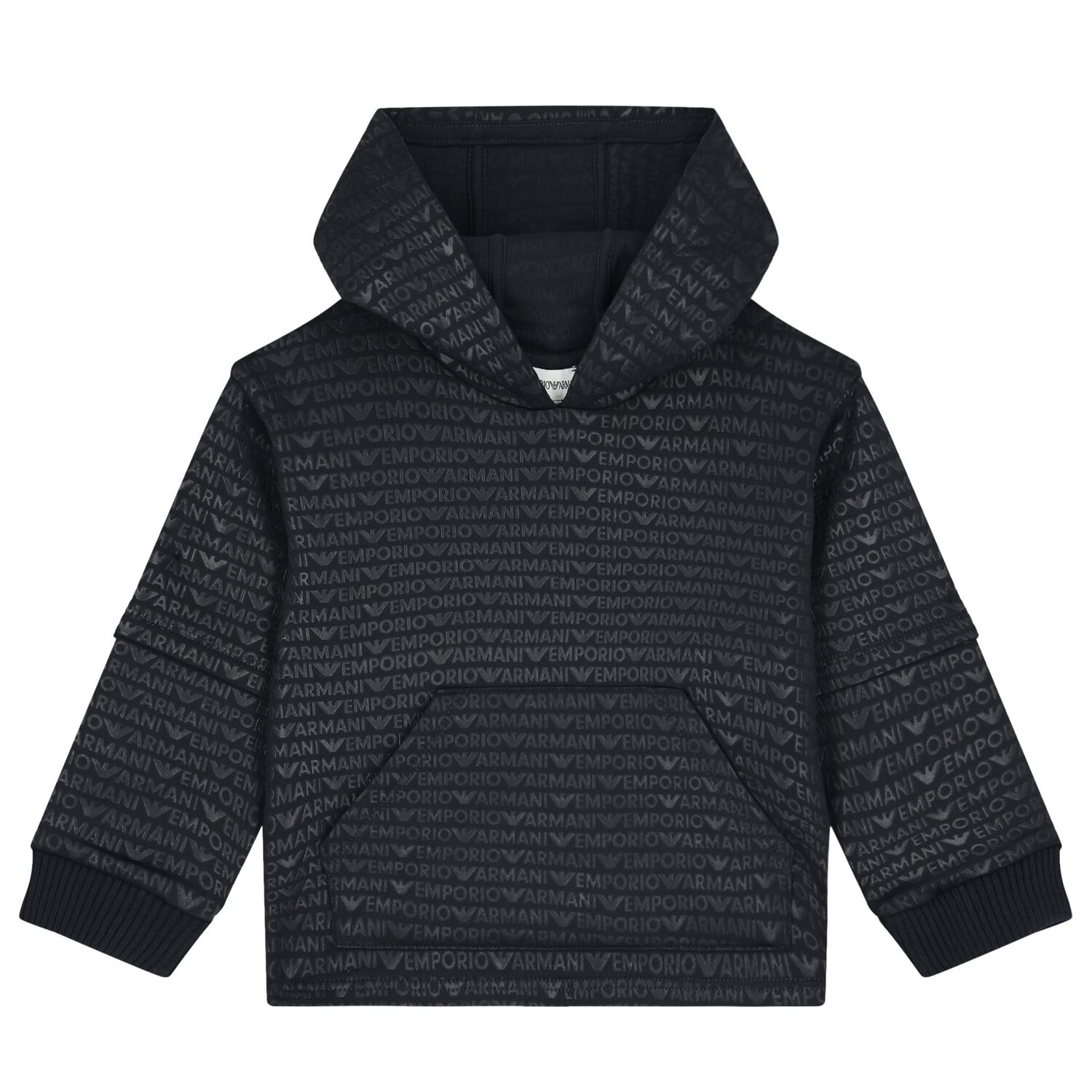 Younger Boys Navy Blue Logo Hooded Top, 1, hi-res image number null