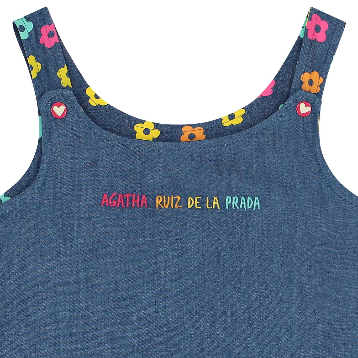 Girls Denim Logo Dress, 1, hi-res