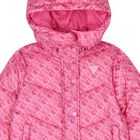 Girls Pink Logo Padded Puffer Jacket, 1, hi-res