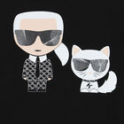 Girls Black Logo Long Sleeve Top, 1, hi-res